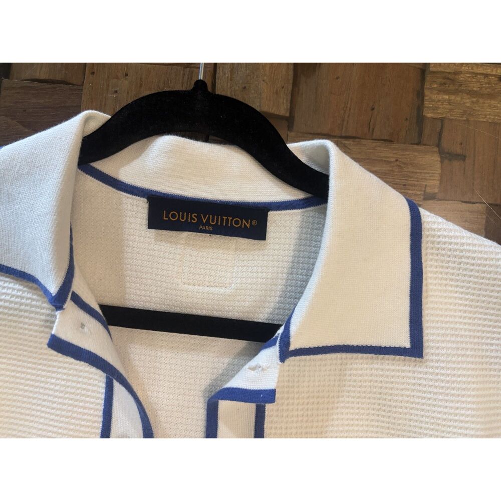 Louis Vuitton White and Blue Waffle Shirt - Picture 4 of 7